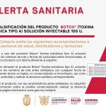 ALERTA SANITARIA SOBRE LA FALSIFICACIÓN DEL PRODUCTO «BOTOX»