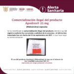 Alerta Sanitaria por la Comercialización ilegal del producto Apodrox® 25 mg (Hidroxicina) cápsulas