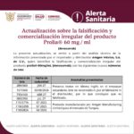 Alerta Sanitaria por la Actualización Sobre la falsificación y comercialización irregular del producto Prolia® 60 mg / ml.