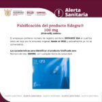 Alerta Sanitaria por la Falsificación del producto Edegra® 100 mg