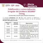 Alerta Sanitaria por la Falsificación y comercialización irregular del producto SOLIRIS® 300mg (Eculizumab), Solución para infusión intravenosa