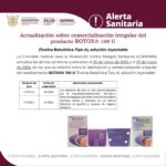 Alerta Sanitaria sobre la comercialización irregular del producto BOTOX® 100 U