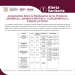 Alerta Sanitaria Sobre la Falsificación de los Productos ASPIRINA®, ASPIRINA PROTEC®, CAFIASPIRINA® y TABCIN ACTIVE®